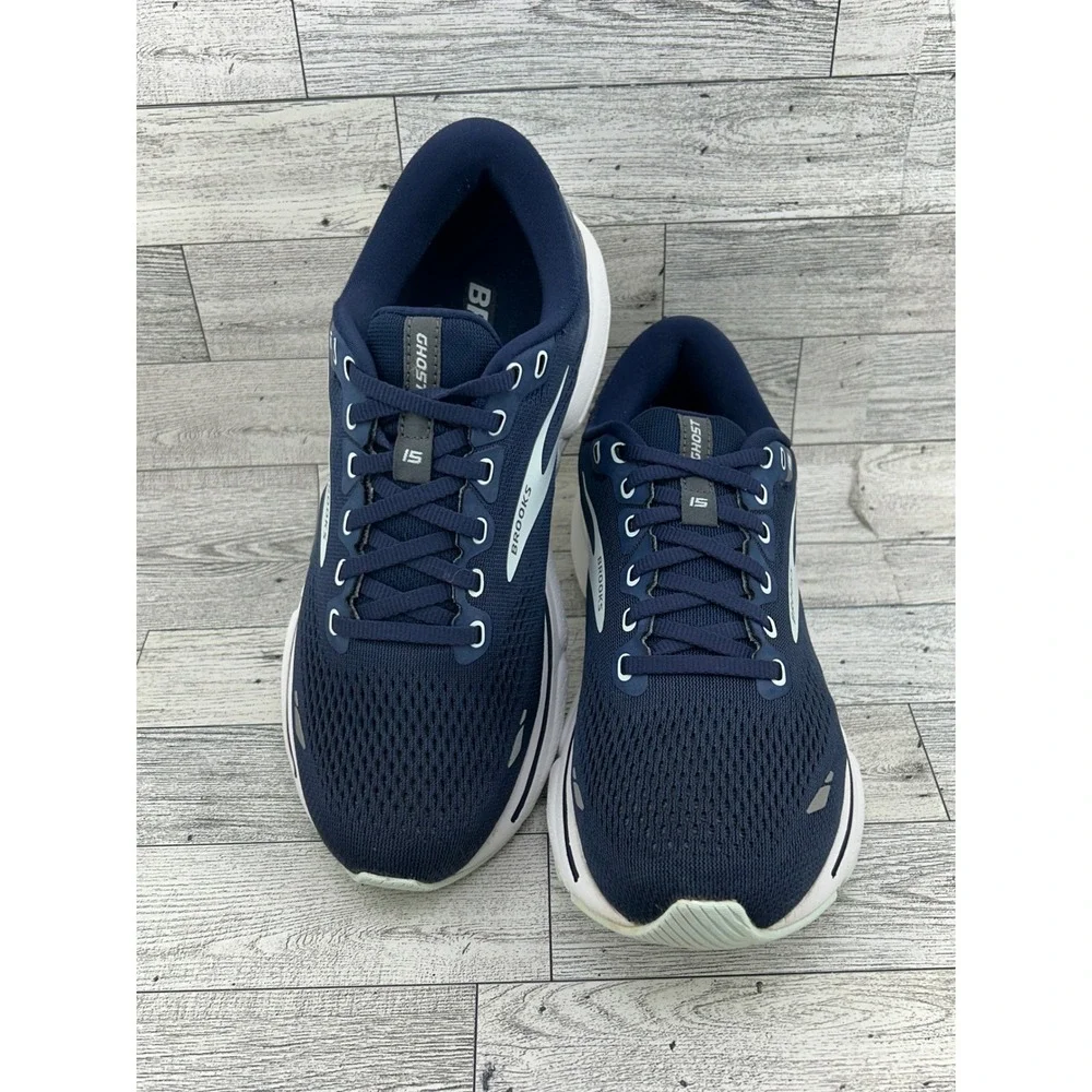 Brooks Ghost 15 Navy Blue Running Shoes Women Sz 8 Medium 1203801B450